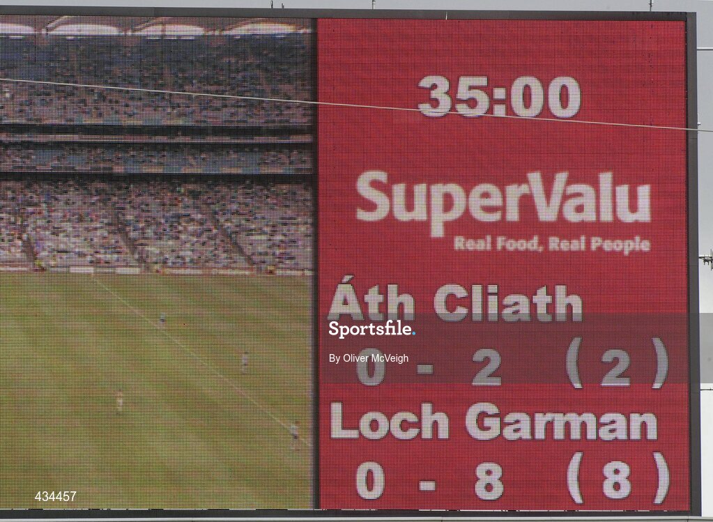 13 June 2010; The scoreboard at half time. Leinster GAA Football Senior Championship Quarter-Final, Dublin v Wexford, Croke Park, Dublin. Picture credit: Oliver McVeigh / SPORTSFILE