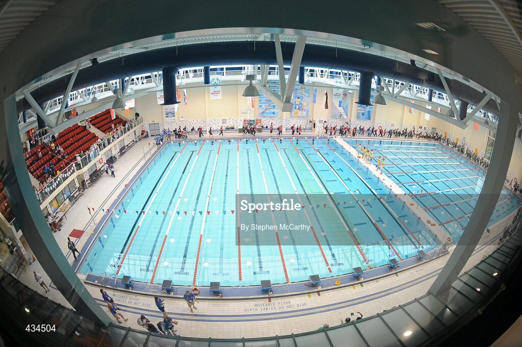 13 June 2010; A general view of the swimming arena during the closing ceremony parade during the final day of the 2010 Special Olympics Ireland Games. University of Limerick, Limerick. Picture credit: Stephen McCarthy / SPORTSFILE