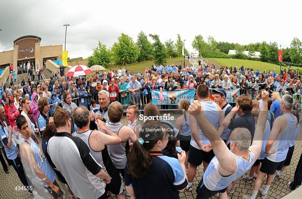 13 June 2010; A general view of the relay medal presentations during the final day of the 2010 Special Olympics Ireland Games. University of Limerick, Limerick. Picture credit: Stephen McCarthy / SPORTSFILE