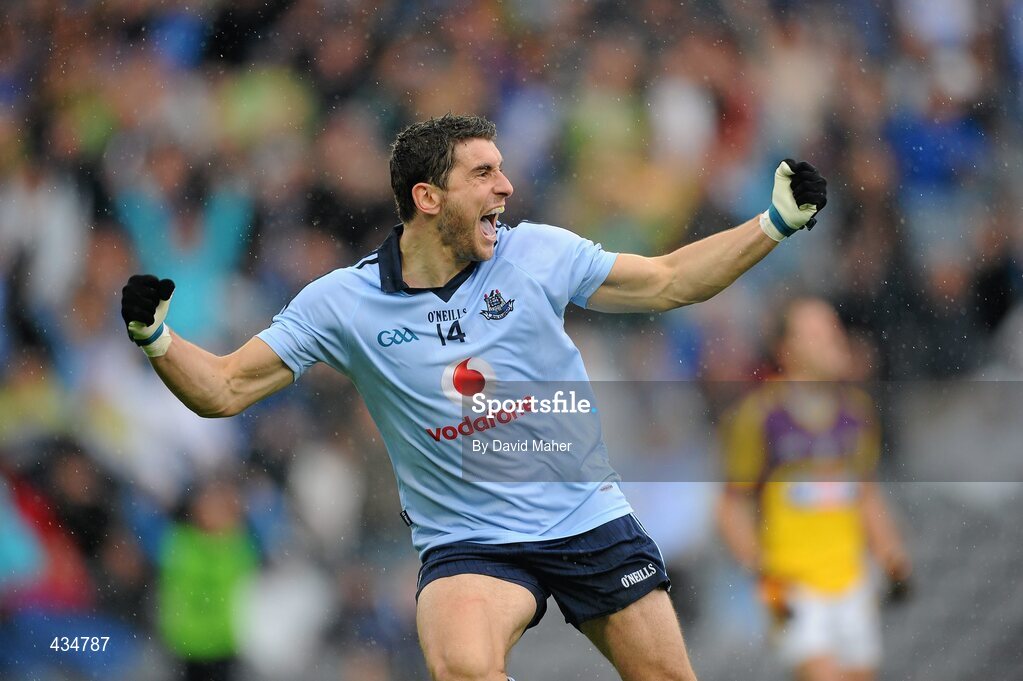 13 June 2010; Bernard Brogan, Dublin, celebrates after scoring his first goal. Leinster GAA Football Senior Championship Quarter-Final, Dublin v Wexford, Croke Park, Dublin. Picture credit: David Maher / SPORTSFILE