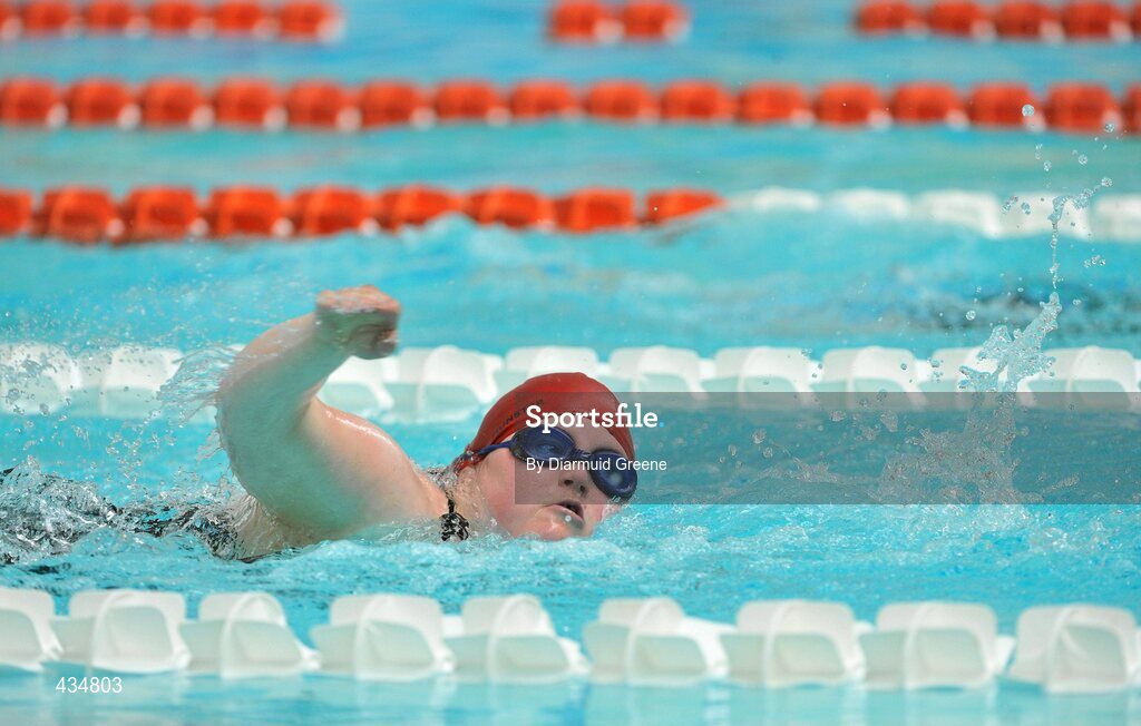 13 June 2010; Kate Crotty, from Ennis, Co. Clare, Munster, in action during Mixed 50m Freestyle division 3 Final the at the 2010 Special Olympics Ireland Games. University of Limerick, Limerick. Picture credit: Diarmuid Greene / SPORTSFILE