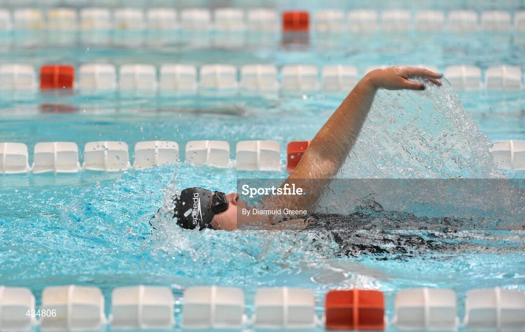 13 June 2010; Danielle Hawe, from Armagh, Ulster, on her way to finishing 2nd place in the Mixed 200m Backstroke division 1 Final at the 2010 Special Olympics Ireland Games. University of Limerick, Limerick. Picture credit: Diarmuid Greene / SPORTSFILE