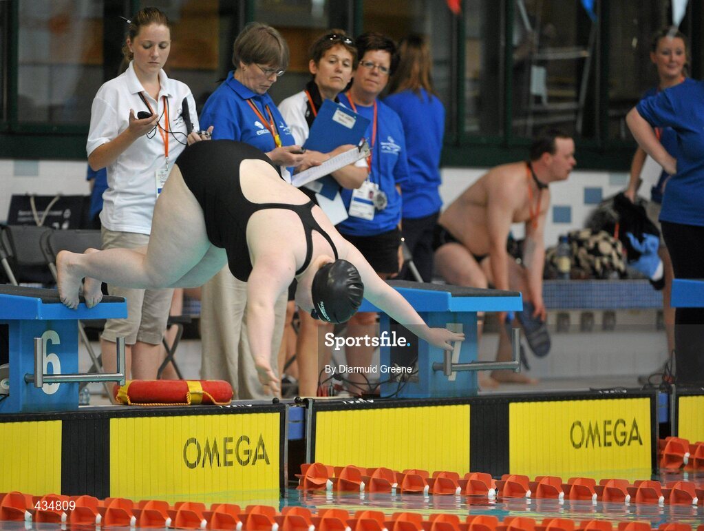 13 June 2010; Ruth Swann, from Portadown, Co. Armagh, in action during the Mixed 50m Freestyle division 4 Final, at the 2010 Special Olympics Ireland Games. University of Limerick, Limerick. Picture credit: Diarmuid Greene / SPORTSFILE