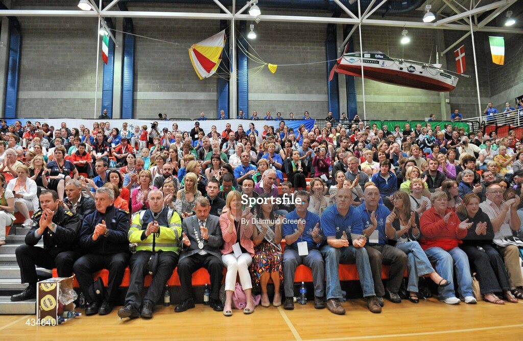 13 June 2010; Spectators watch on during the Closing Ceremony of the 2010 Special Olympics Ireland Games. University of Limerick, Limerick. Picture credit: Diarmuid Greene / SPORTSFILE