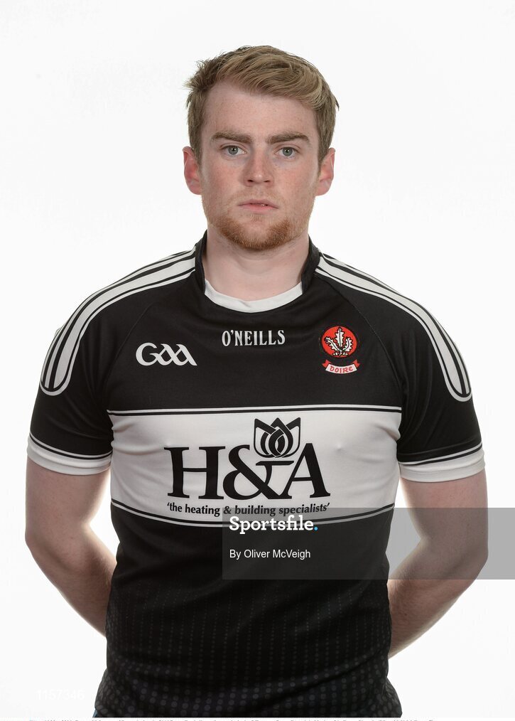 16 May 2016; Connor McLernon of Derry during the 2016 Derry Football squad portraits in the O'Donovan Rossa GAA club, Magherafelt, Derry. Photo by Oliver McVeigh/Sportsfile