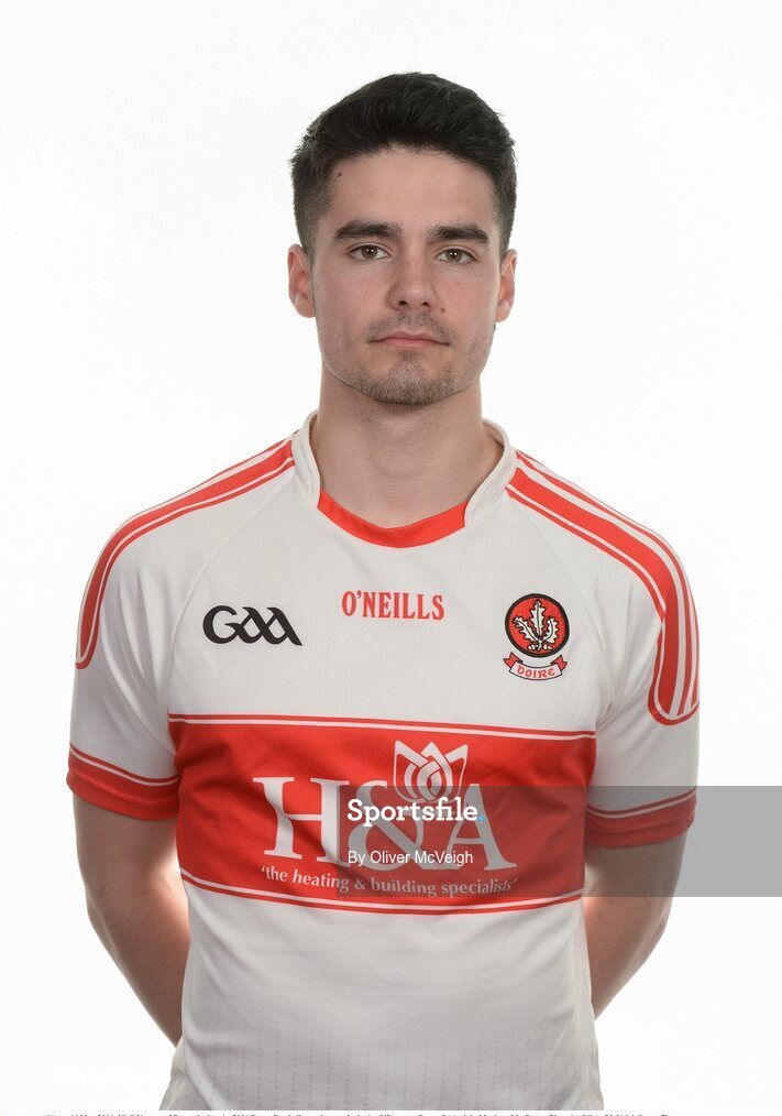 16 May 2016; Niall Keenan of Derry during the 2016 Derry Football squad portraits in the O'Donovan Rossa GAA club, Magherafelt, Derry. Photo by Oliver McVeigh/Sportsfile