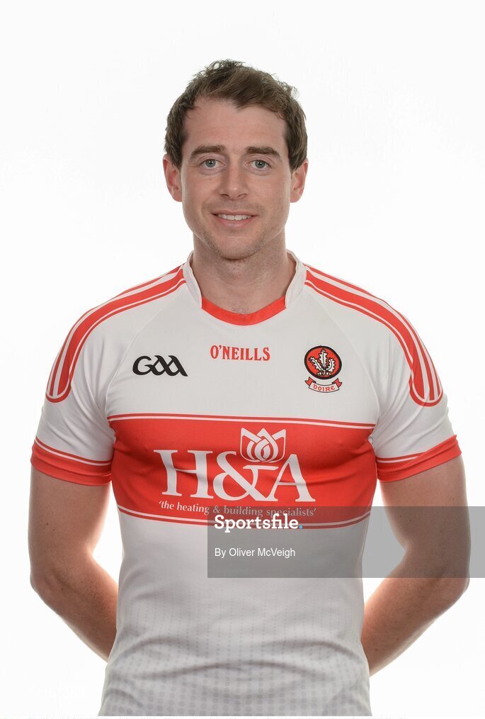 16 May 2016; Charlie Kielt of Derry during the 2016 Derry Football squad portraits in the O'Donovan Rossa GAA club, Magherafelt, Derry. Photo by Oliver McVeigh/Sportsfile