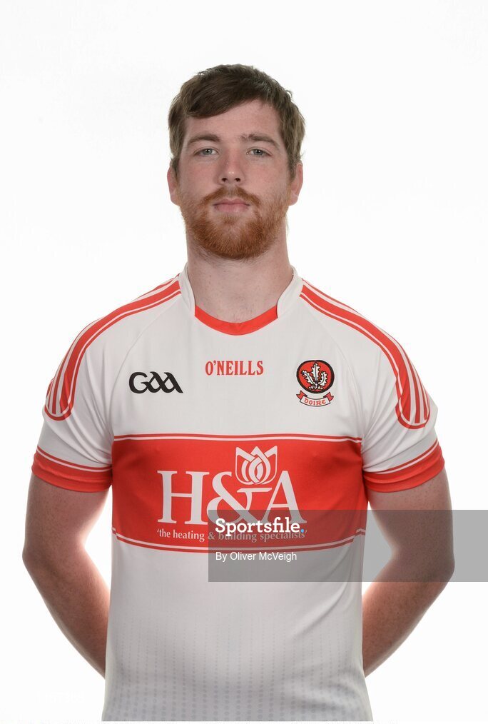 16 May 2016; Joe Morgan of Derry during the 2016 Derry Football squad portraits in the O'Donovan Rossa GAA club, Magherafelt, Derry. Photo by Oliver McVeigh/Sportsfile