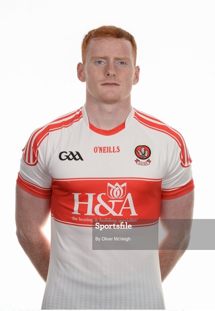 16 May 2016; Conor McAtamney of Derry during the 2016 Derry Football squad portraits in the O'Donovan Rossa GAA club, Magherafelt, Derry. Photo by Oliver McVeigh/Sportsfile