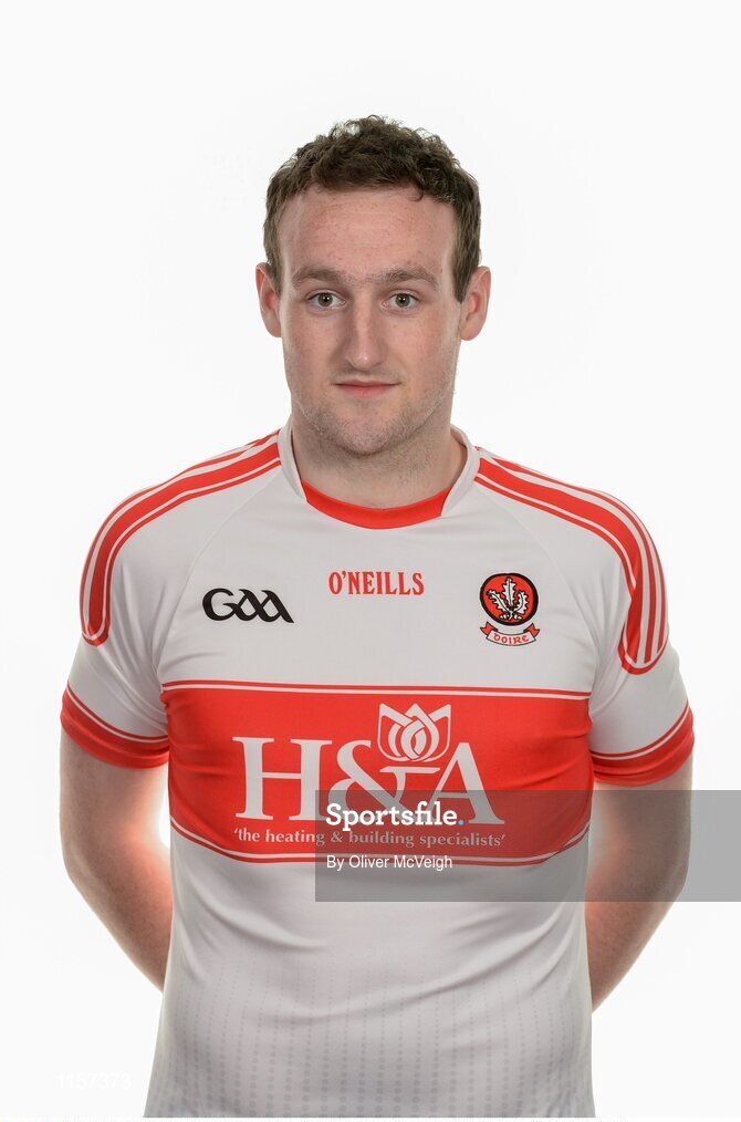 16 May 2016; Shane Heavron of Derry during the 2016 Derry Football squad portraits in the O'Donovan Rossa GAA club, Magherafelt, Derry. Photo by Oliver McVeigh/Sportsfile