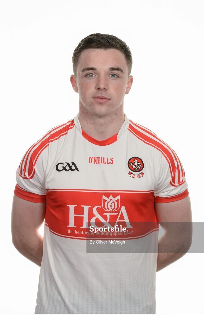 16 May 2016; Niall Toner of Derry during the 2016 Derry Football squad portraits in the O'Donovan Rossa GAA club, Magherafelt, Derry. Photo by Oliver McVeigh/Sportsfile
