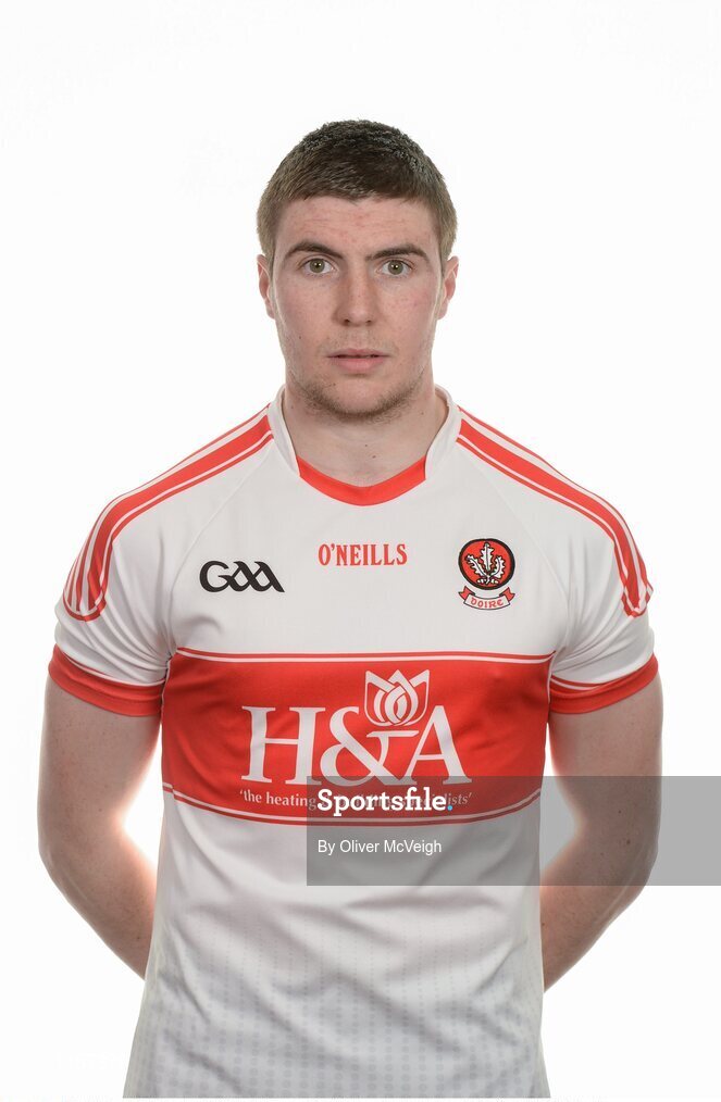 16 May 2016; Ciaran McFaul of Derry during the 2016 Derry Football squad portraits in the O'Donovan Rossa GAA club, Magherafelt, Derry. Photo by Oliver McVeigh/Sportsfile