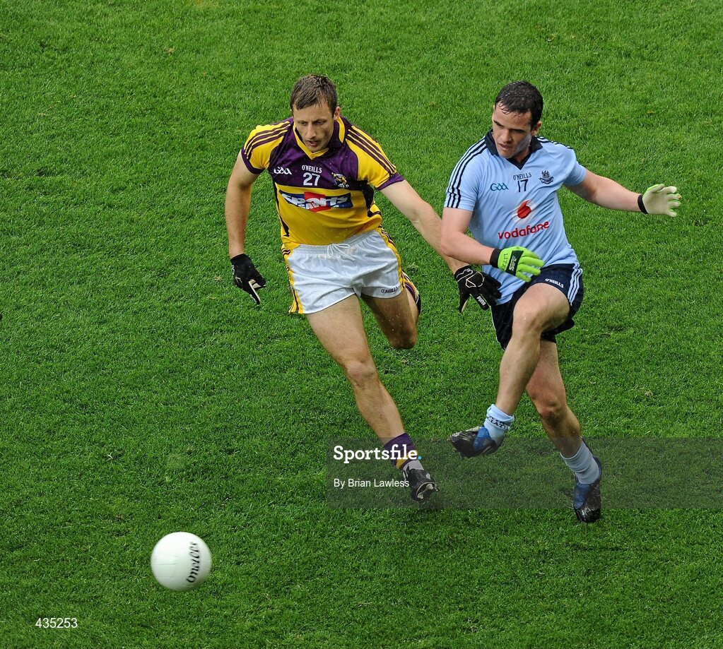 13 June 2010; Gerard Brennan, Dublin, in action against David Fogarty, Wexford. Leinster GAA Football Senior Championship Quarter-Final, Dublin v Wexford, Croke Park, Dublin. Picture credit: Brian Lawless / SPORTSFILE