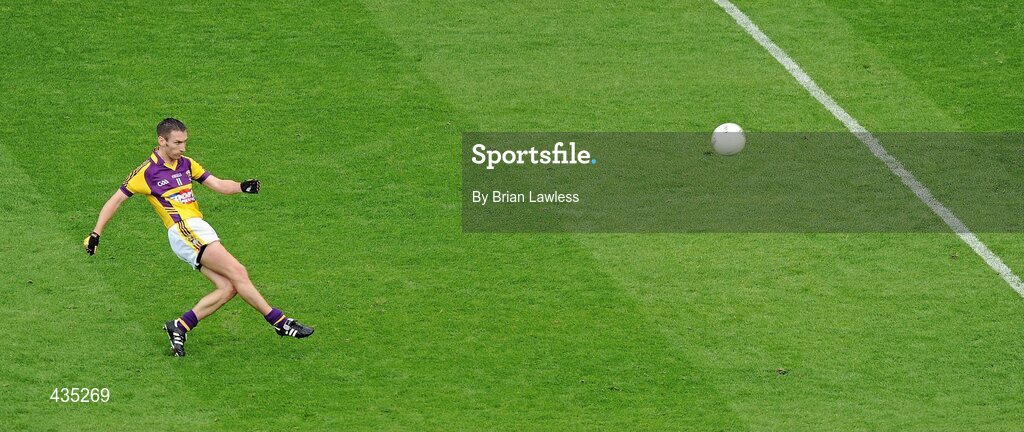 13 June 2010; Wexford's Redmond Barry kicks a free. Leinster GAA Football Senior Championship Quarter-Final, Dublin v Wexford, Croke Park, Dublin. Picture credit: Brian Lawless / SPORTSFILE