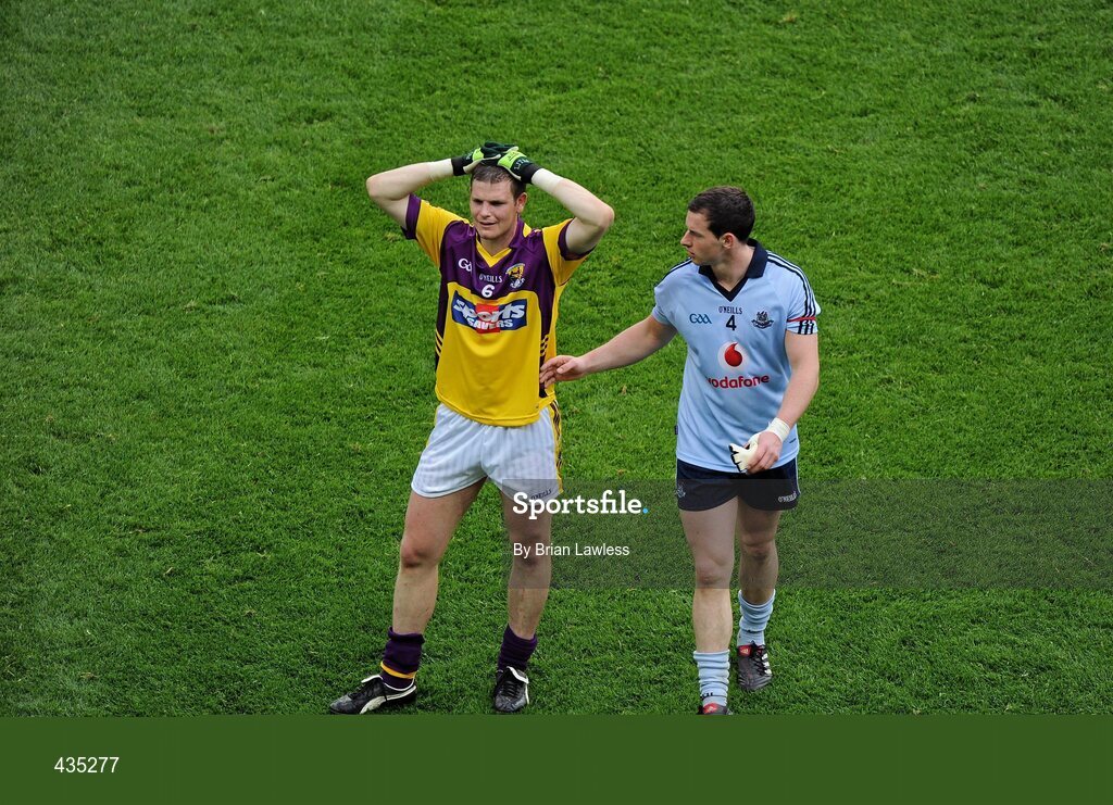 13 June 2010; Dublin's Philip McMahon consoles Wexford's David Murphy. Leinster GAA Football Senior Championship Quarter-Final, Dublin v Wexford, Croke Park, Dublin. Picture credit: Brian Lawless / SPORTSFILE