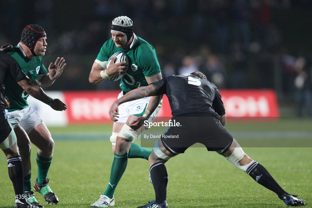 18 June 2010; Dan Tuohy, Ireland, in action against Jarrad Hoeatai, New Zealand Maori. Summer Tour 2010, New Zealand Maori v Ireland, International Stadium, Rotorua, New Zealand. Picture credit: David Rowland / SPORTSFILE