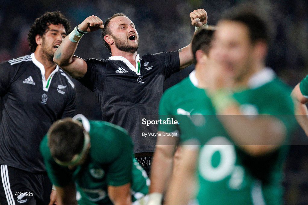 18 June 2010; New Zealand Maori's Hayden Triggs celebrates his team's win against Ireland. Summer Tour 2010, New Zealand Maori v Ireland, International Stadium, Rotorua, New Zealand. Picture credit: Wayne Drought / SPORTSFILE