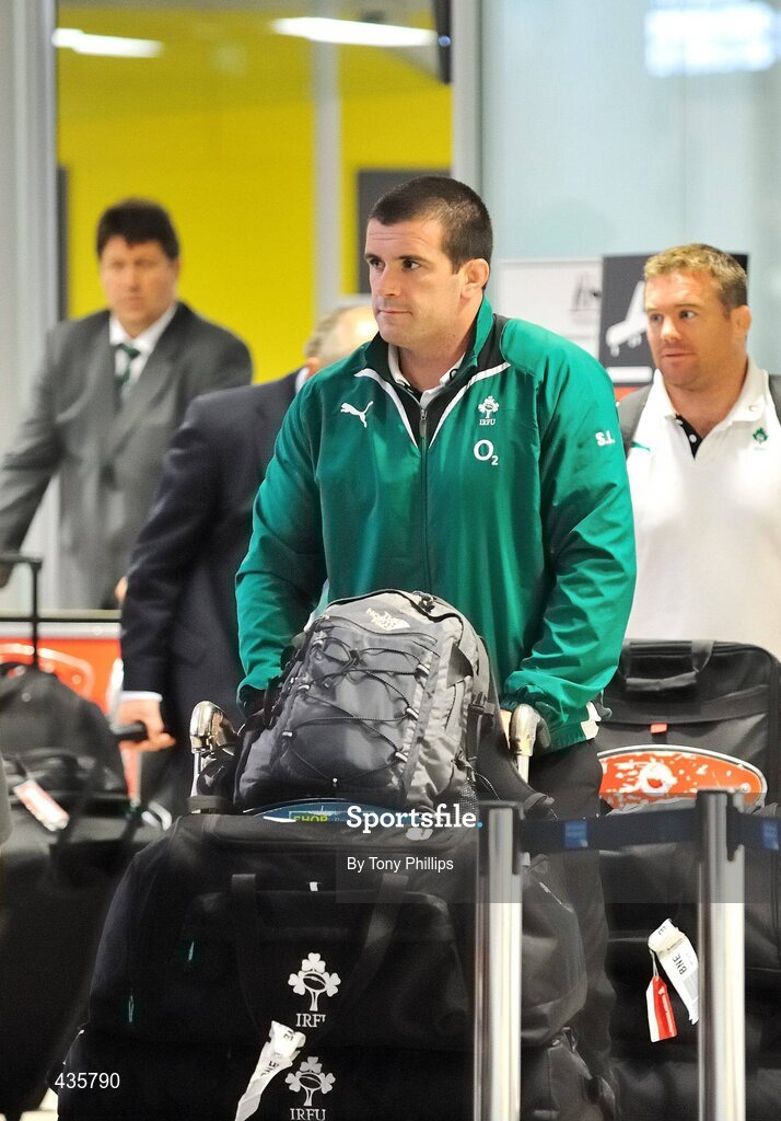 19 June 2010; Ireland's Shane Jennings on arrival in Brisbane Airport ahead of their game against Australia on Saturday 26 June. Brisbane Airport, Brisbane, Australia. Picture credit: Tony Phillips / SPORTSFILE