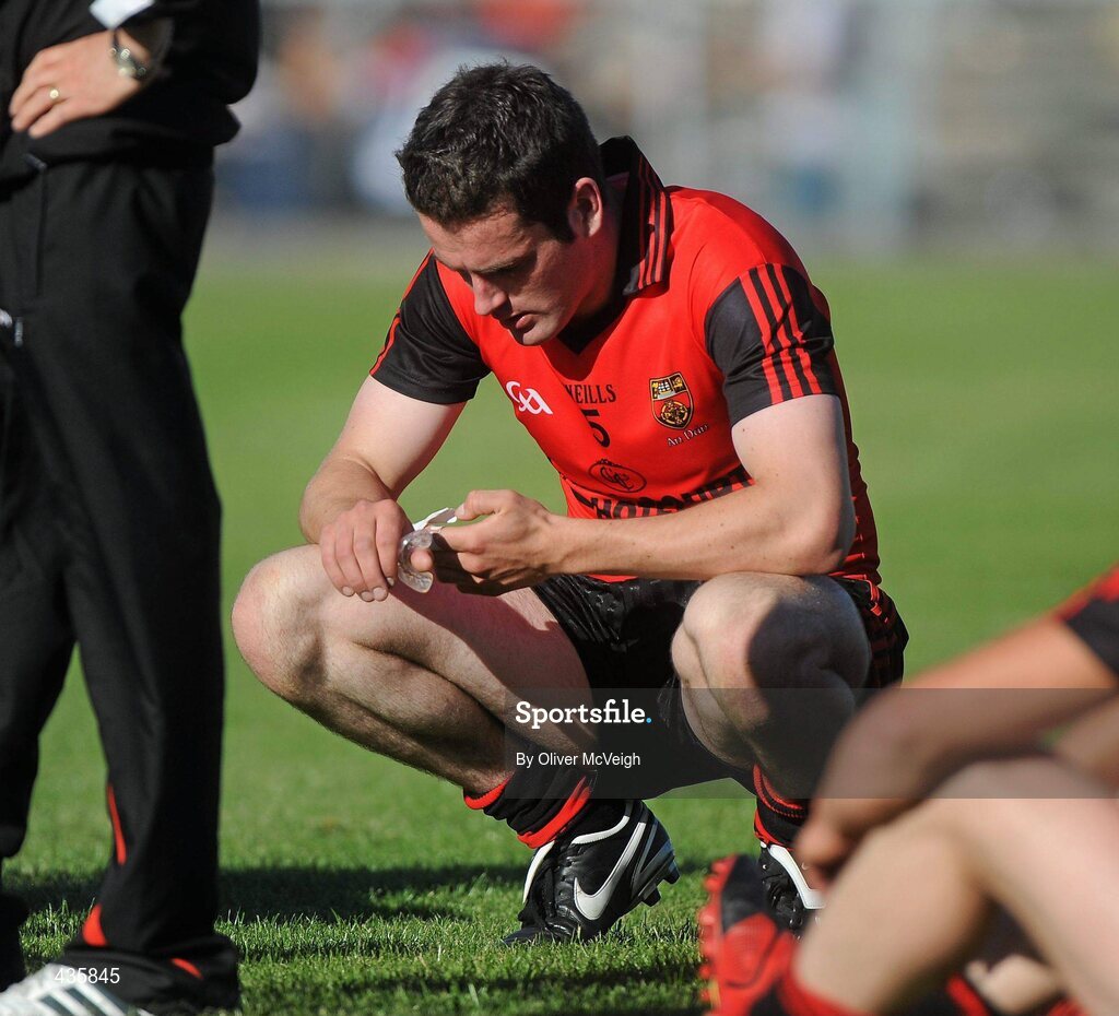 19 June 2010; A dejected Kevin McKernan, Down, after the game. Ulster GAA Football Senior Championship Semi-Final, Tyrone v Down, Casement Park, Belfast, Co. Antrim. Picture credit: Oliver McVeigh / SPORTSFILE