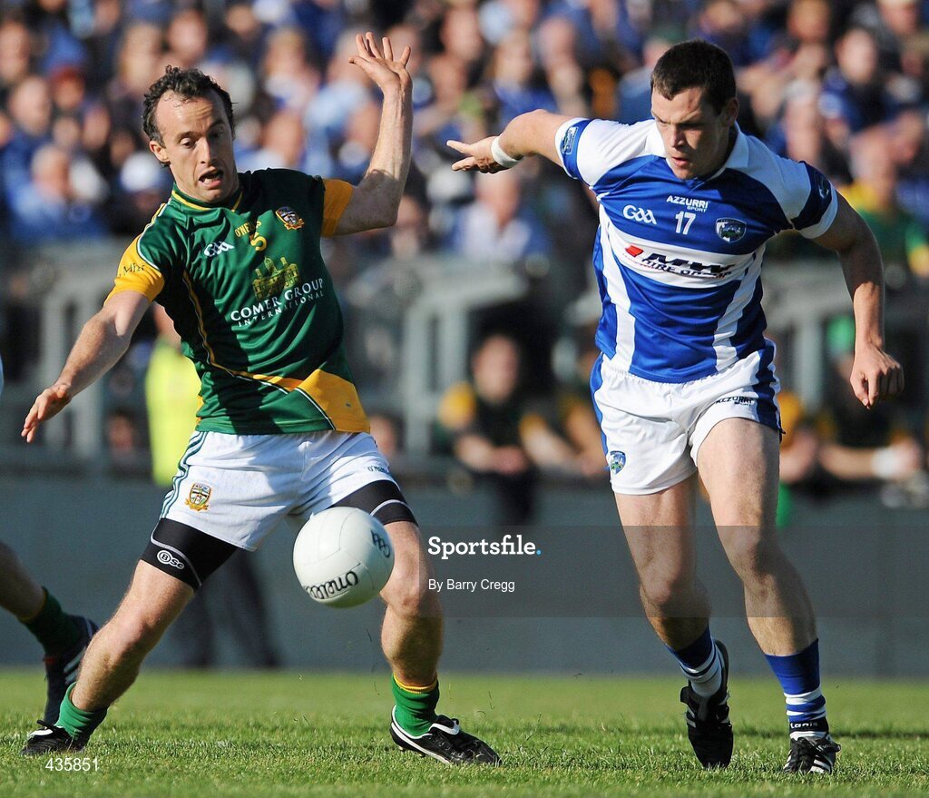 19 June 2010; Anthony Moyles, Meath, in action against John O' Loughlin, Laois. Leinster GAA Football Senior Championship Quarter-Final Replay, Meath v Laois, O'Connor Park, Tullamore, Co. Offaly. Picture credit: Barry Cregg / SPORTSFILE