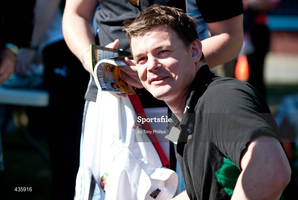 20 June 2010; Ireland's Brian O'Driscoll during a fan session in Brisbane ahead of their game against Australia on Saturday week. Brothers RFC, Brisbane, Australia. Picture credit: Tony Phillips / SPORTSFILE