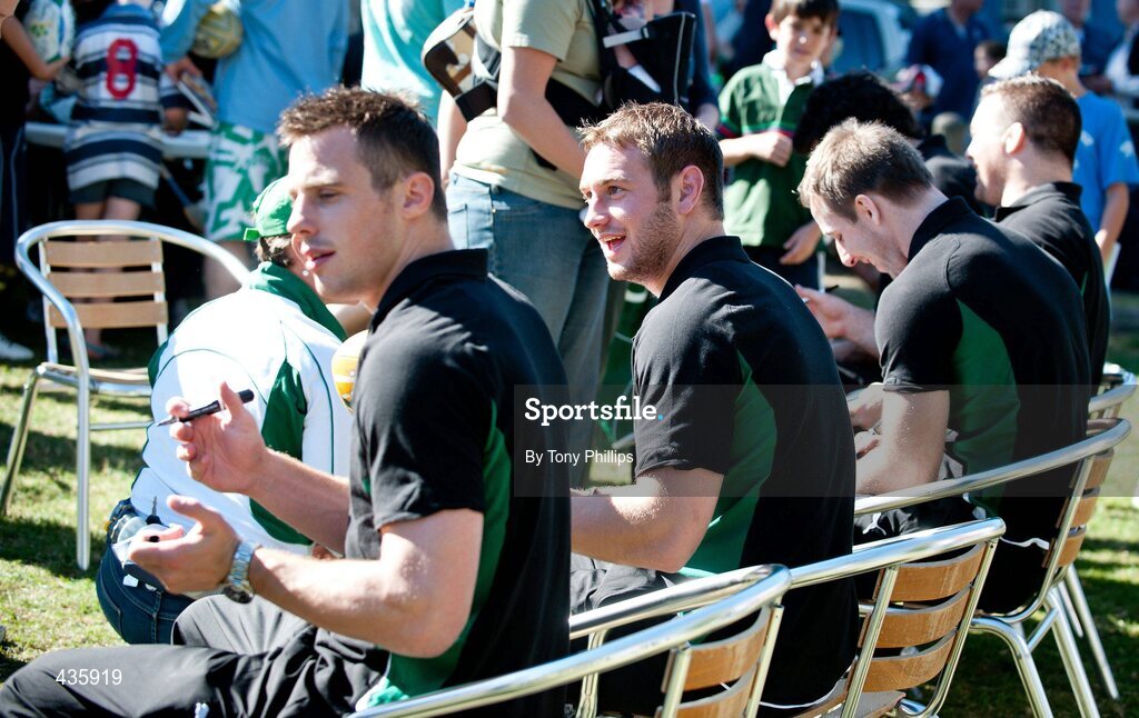 20 June 2010; Ireland's Eoin Reddan during a fan session in Brisbane ahead of their game against Australia on Saturday week. Brothers RFC, Brisbane, Australia. Picture credit: Tony Phillips / SPORTSFILE