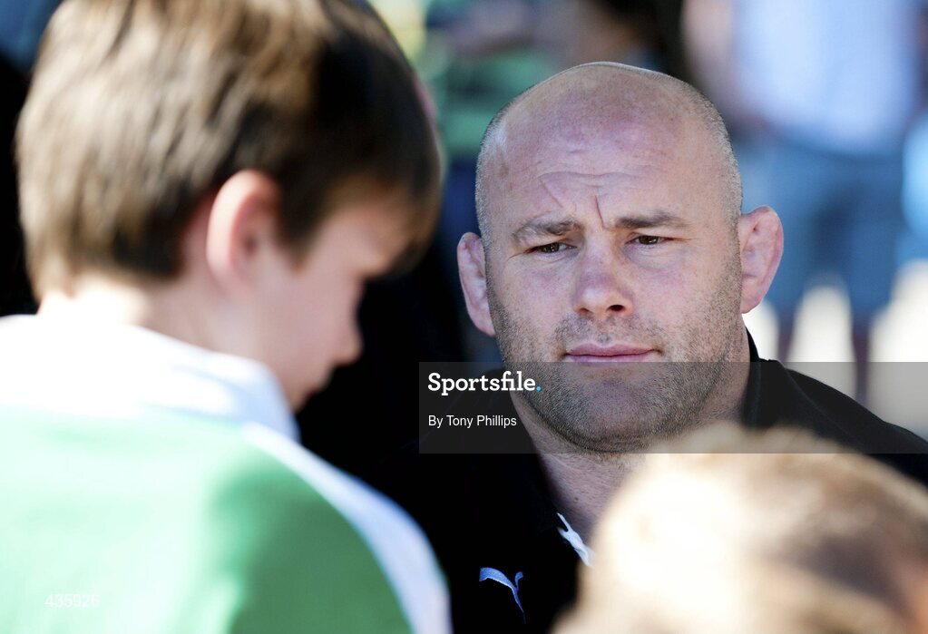 20 June 2010; Ireland's John Hayes during a fan session in Brisbane ahead of their game against Australia on Saturday week. Brothers RFC, Brisbane, Australia. Picture credit: Tony Phillips / SPORTSFILE