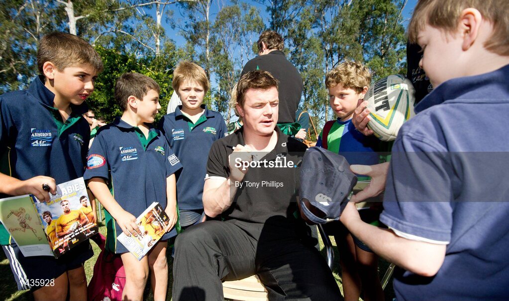 20 June 2010; Ireland's Brian O'Driscoll during a fan session in Brisbane ahead of their game against Australia on Saturday week. Brothers RFC, Brisbane, Australia. Picture credit: Tony Phillips / SPORTSFILE
