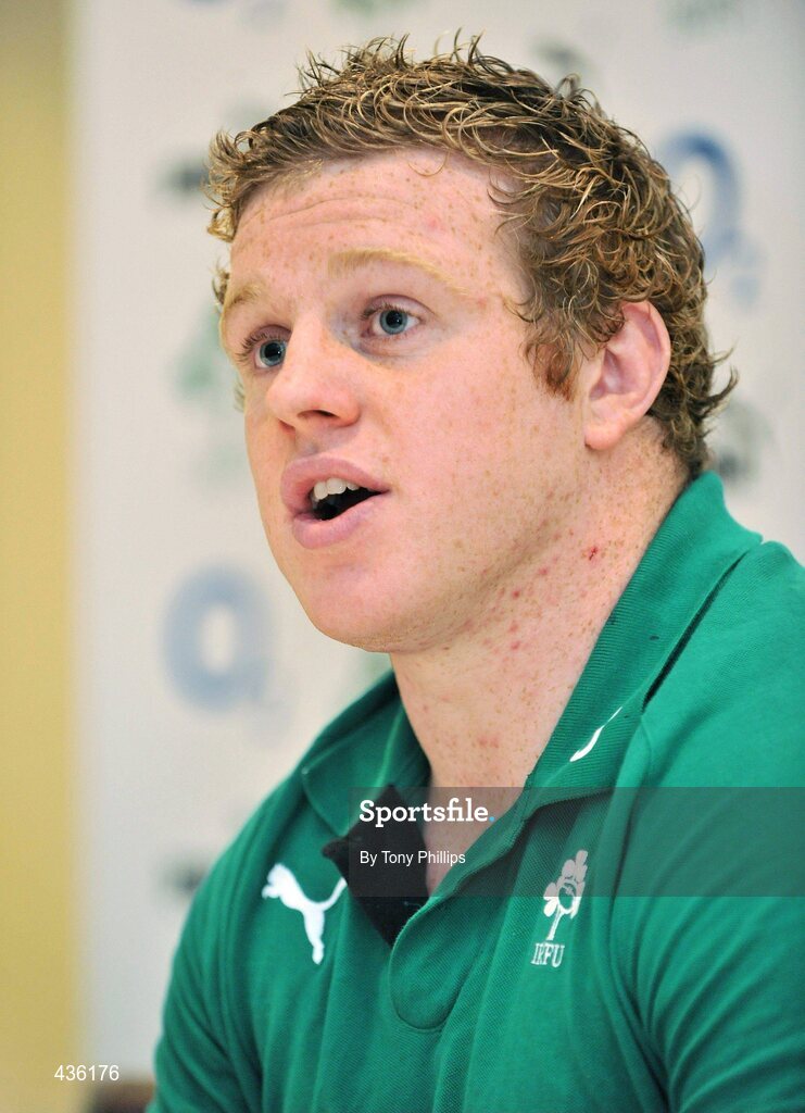 21 June 2010; Ireland's Sean Cronin speaking during a press conference ahead of their game against Australia on Saturday 26 June. Ireland Rugby Squad Press Conference, Hilton Hotel, Brisbane, Australia. Picture credit: Tony Phillips / SPORTSFILE