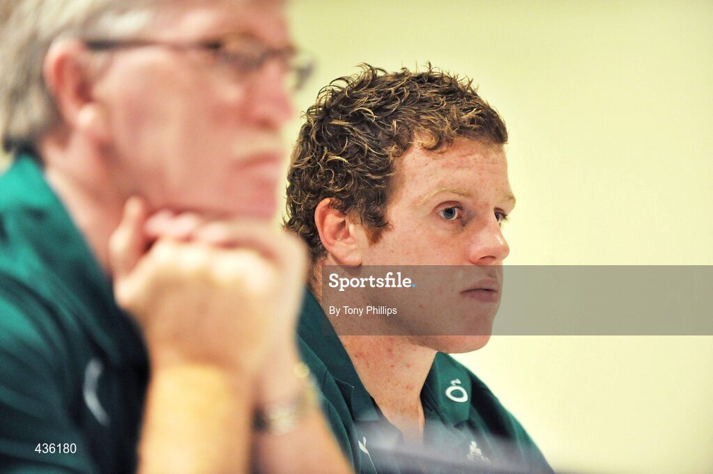 21 June 2010; Ireland's Sean Cronin speaking during a press conference ahead of their game against Australia on Saturday 26 June. Ireland Rugby Squad Press Conference, Hilton Hotel, Brisbane, Australia. Picture credit: Tony Phillips / SPORTSFILE