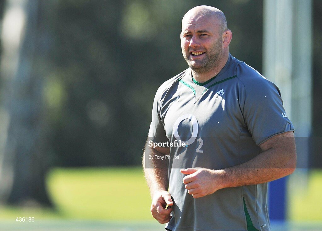 21 June 2010; Ireland's John Hayes during squad training ahead of their game against Australia on Saturday 26 June. Ireland Rugby Squad Training, Anglican Grammar School, Brisbane, Australia. Picture credit: Tony Phillips / SPORTSFILE