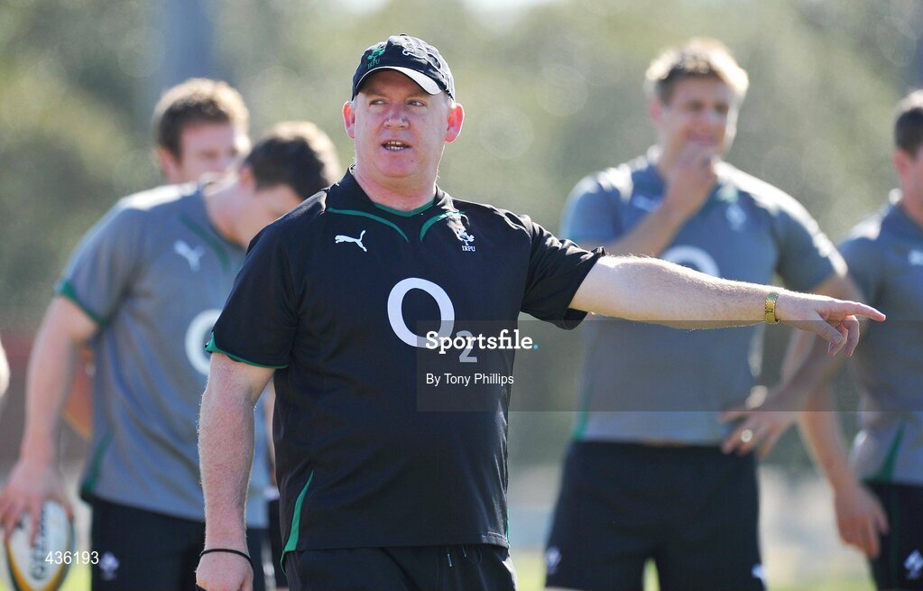 21 June 2010; Ireland head coach Declan Kidney during squad training ahead of their game against Australia on Saturday 26 June. Ireland Rugby Squad Training, Anglican Grammar School, Brisbane, Australia. Picture credit: Tony Phillips / SPORTSFILE