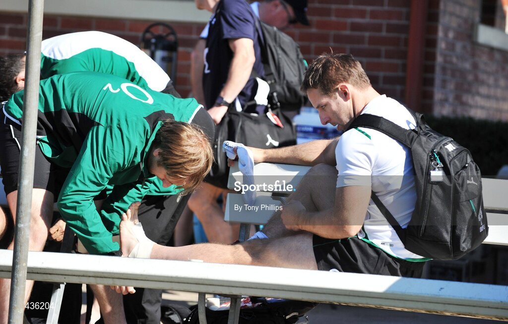 21 June 2010; Ireland's Tomas O'Leary during squad training ahead of their game against Australia on Saturday 26 June. Ireland Rugby Squad Training, Anglican Grammar School, Brisbane, Australia. Picture credit: Tony Phillips / SPORTSFILE
