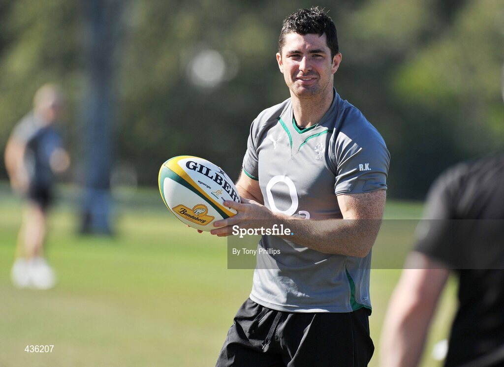 21 June 2010; Ireland's Rob Kearney during squad training ahead of their game against Australia on Saturday 26 June. Ireland Rugby Squad Training, Anglican Grammar School, Brisbane, Australia. Picture credit: Tony Phillips / SPORTSFILE