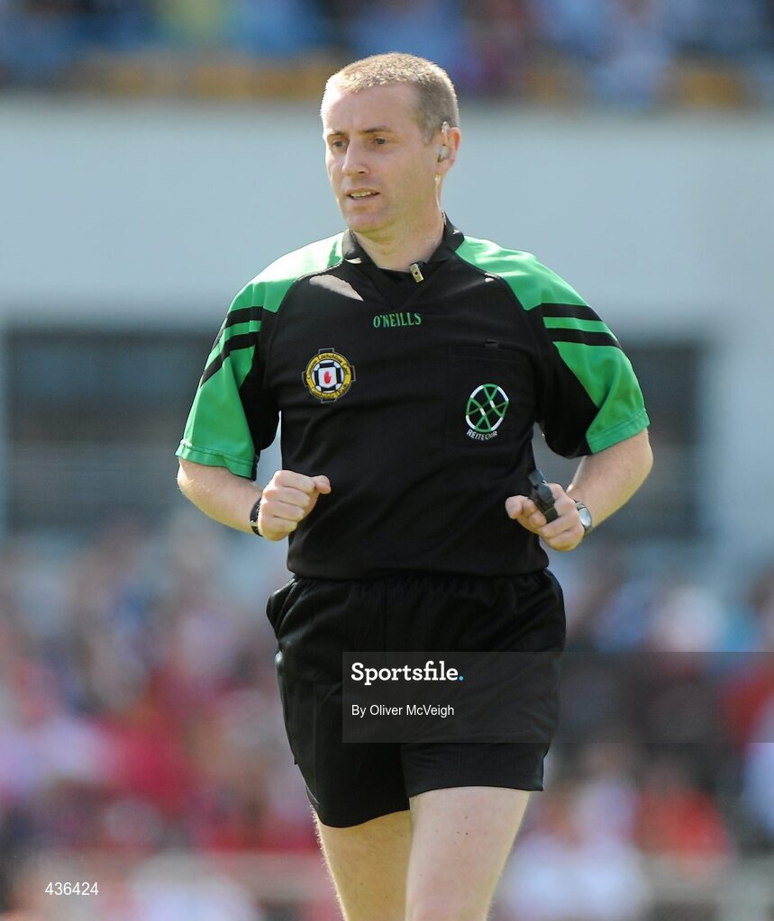 19 June 2010; Referee Damian Helferty. Ulster GAA Football Minor Championship Quarter-Final, Tyrone v Down, Casement Park, Belfast, Co. Antrim. Picture credit: Oliver McVeigh / SPORTSFILE