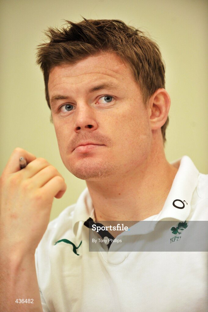 22 June 2010; Ireland's Brian O'Driscoll speaking during a team announcement press conference ahead of their game against Australia on Saturday 26 June. Ireland Rugby Squad Press Conference, Hilton Hotel, Brisbane, Australia. Picture credit: Tony Phillips / SPORTSFILE