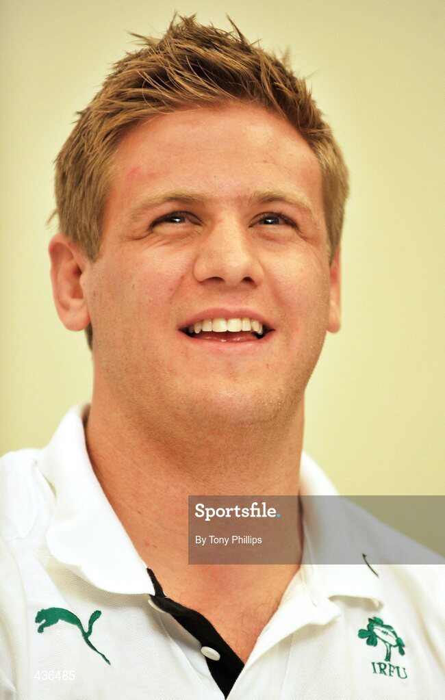 22 June 2010; Ireland's Chris Henry speaking during a team announcement press conference ahead of their game against Australia on Saturday 26 June. Ireland Rugby Squad Press Conference, Hilton Hotel, Brisbane, Australia. Picture credit: Tony Phillips / SPORTSFILE