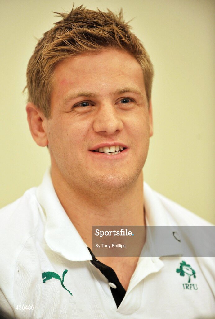 22 June 2010; Ireland's Chris Henry speaking during a team announcement press conference ahead of their game against Australia on Saturday 26 June. Ireland Rugby Squad Press Conference, Hilton Hotel, Brisbane, Australia. Picture credit: Tony Phillips / SPORTSFILE