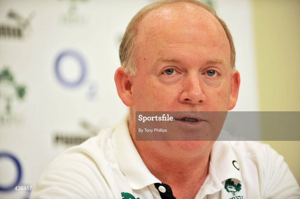 22 June 2010; Ireland head coach Declan Kidney speaking during a team announcement press conference ahead of their game against Australia on Saturday 26 June. Ireland Rugby Squad Press Conference, Hilton Hotel, Brisbane, Australia. Picture credit: Tony Phillips / SPORTSFILE