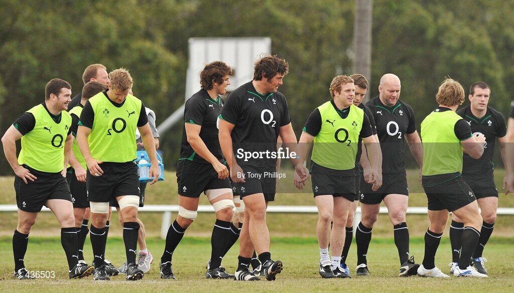 22 June 2010; Ireland's Forwards during squad training ahead of their game against Australia on Saturday 26 June. Ireland Rugby Squad Training, Anglican Grammar School, Brisbane, Australia. Picture credit: Tony Phillips / SPORTSFILE
