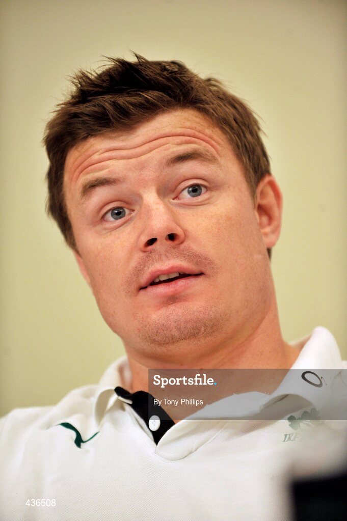 22 June 2010; Ireland's Brian O'Driscoll speaking during a team announcement press conference ahead of their game against Australia on Saturday 26 June. Ireland Rugby Squad Press Conference, Hilton Hotel, Brisbane, Australia. Picture credit: Tony Phillips / SPORTSFILE