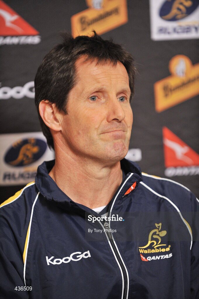 22 June 2010; Australia coach Robbie Deans speaking during a press conference ahead of their game against Ireland on Saturday 26 June. Australia Rugby Squad Press Conference, Hilton Hotel, Brisbane, Australia. Picture credit: Tony Phillips / SPORTSFILE