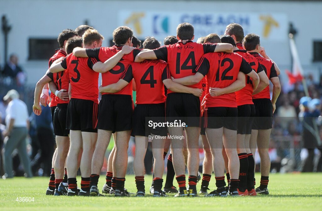 19 June 2010; The Down pre-match huddle . Ulster GAA Football Senior Championship Semi-Final, Casement Park, Belfast, Co. Antrim. Picture credit: Oliver McVeigh / SPORTSFILE