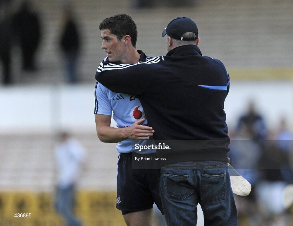 23 June 2010; Dublin's Rory O'Carroll is congratulated by Dublin senior hurling manager Anthony Daly after the match. Bord Gais Energy Leinster GAA Hurling Under 21 Championship Semi-Final, Kilkenny v Dublin, Nowlan Park, Kilkenny. Picture credit: Brian Lawless / SPORTSFILE