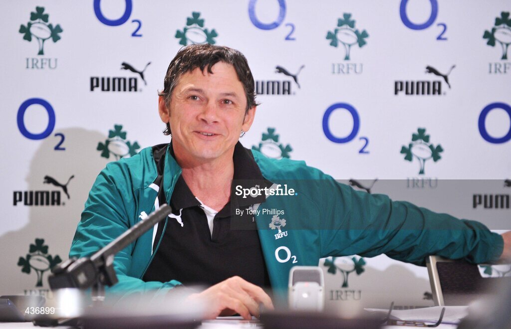 24 June 2010; Ireland defence coach Les Kiss speaking during a press conference ahead of their game against Australia on Saturday 26 June. Ireland rugby squad press conference, Hilton Hotel, Brisbane, Australia. Picture credit: Tony Phillips / SPORTSFILE