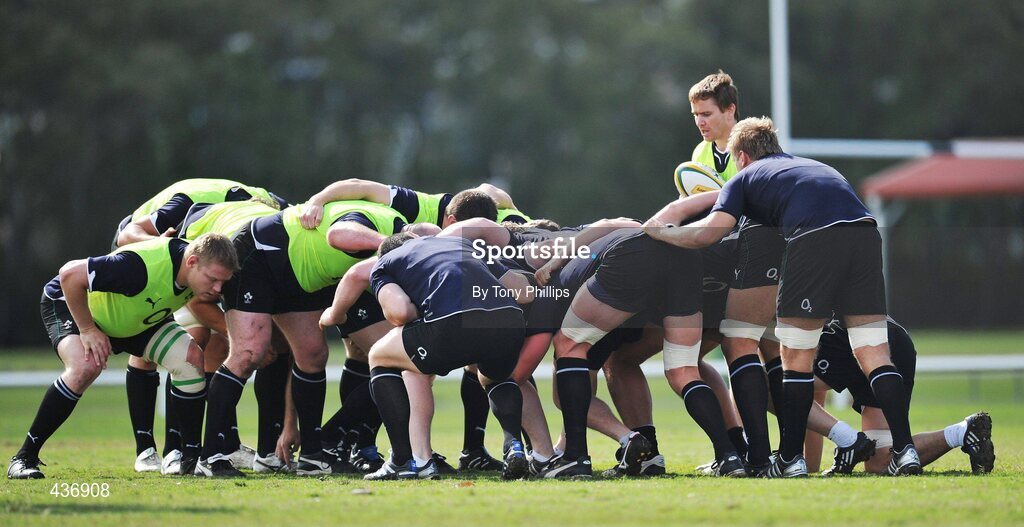 24 June 2010; Ireland's forwards during squad training ahead of their game against Australia on Saturday 26 June. Ireland Rugby Squad Training, Anglican Grammar School, Brisbane, Australia. Picture credit: Tony Phillips / SPORTSFILE