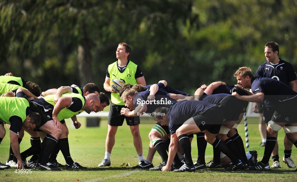 24 June 2010; Ireland's forwards during squad training ahead of their game against Australia on Saturday 26 June. Ireland Rugby Squad Training, Anglican Grammar School, Brisbane, Australia. Picture credit: Tony Phillips / SPORTSFILE