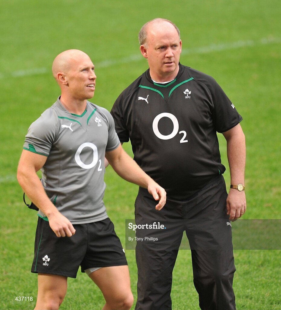 25 June 2010; Ireland's Peter Stringer and head coach Declan Kidney during the Captain's Run ahead of their game against Australia on Saturday. Suncorp Stadium, Brisbane, Australia. Picture credit: Tony Phillips / SPORTSFILE
