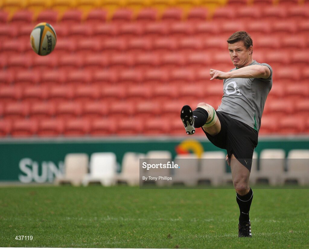 25 June 2010; Ireland captain Brian O'Driscoll in action during the Captain's Run ahead of their game against Australia on Saturday. Suncorp Stadium, Brisbane, Australia. Picture credit: Tony Phillips / SPORTSFILE