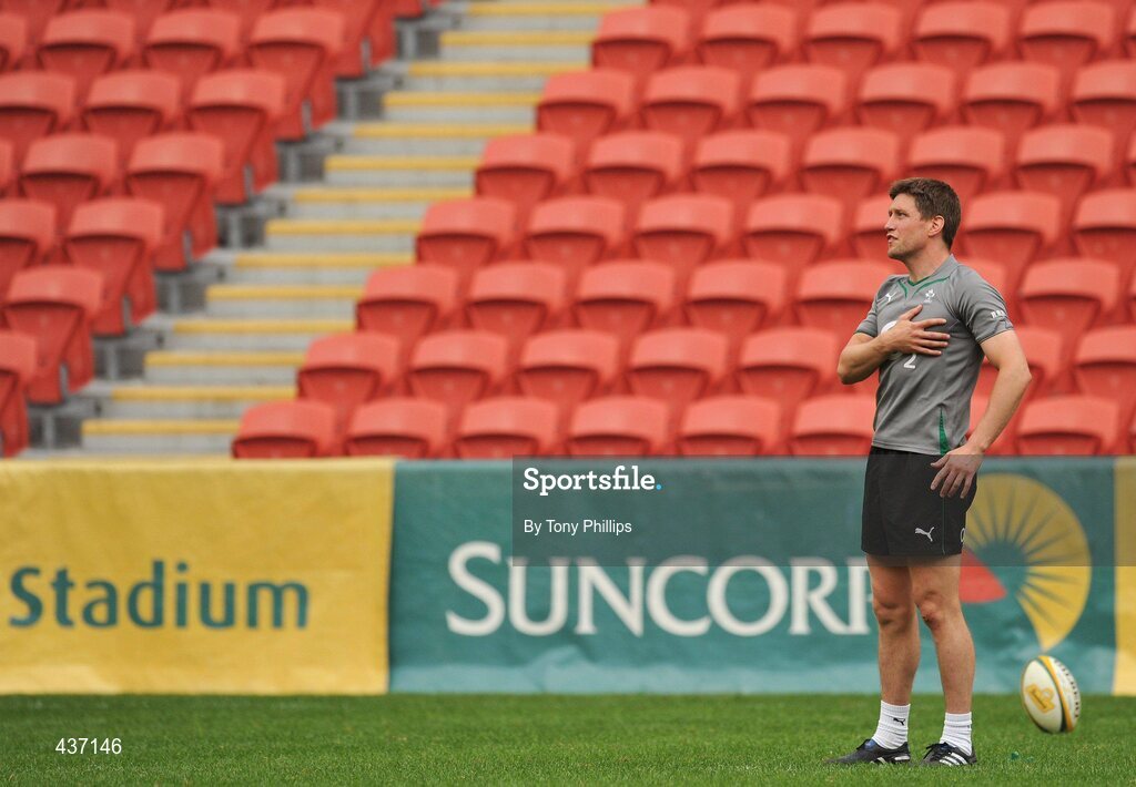 25 June 2010; Ireland's Ronan O'Gara during the Captain's Run ahead of their game against Australia on Saturday. Suncorp Stadium, Brisbane, Australia. Picture credit: Tony Phillips / SPORTSFILE